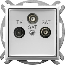ARIA 1,5dB biały Gniazdo RTV-SAT z dwoma wyjściami SAT