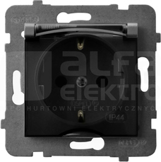 ARIA 2P+Z SCHUKO IP44 szary mat Gniazdo bryzgoszczelne z uziemieniem