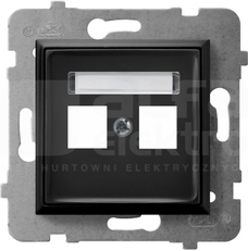 ARIA keystone czarny metalik Obudowa gniazda podwójnego prosta