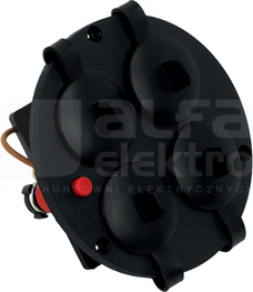 Gniazdo SCHUKO 4x220V+termik+zatyczka Przedłużacz bębnowy akces.