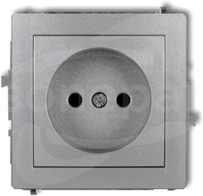 DECO 2P 16A 250VAC IP20 srebrny metalik Mechanizm gniazda pojedynczego