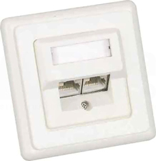 DNW-DD80/2RJ45/5E/S/BG Gniazdo 2xRJ45 80X80 kremowe