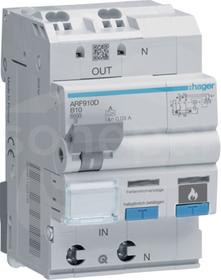 ARF910D 1P+N 10A B 6kA Detektor iskrzeń z członem nadprądowym i różnicowoprądowym