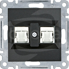 LUMINA 2xRJ45 FTP kat.6 czarny Gniazdo komputerowe