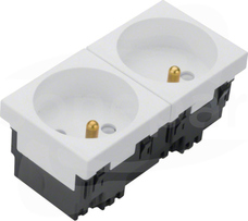 EER2339010 2P+Z 33D 45x45mm biały Gniazdo 2-krotne