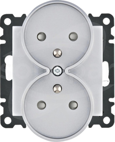 LUMINA 250V 16A srebrny Gniazdo sieciowe z przesł.