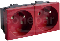 EER2333020 2P+Z 33D 45x45mm czerwony Gniazdo 2-krotne