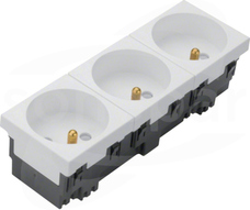 EER3339010 2P+Z 33D 45x45mm biały Gniazdo 3-krotne