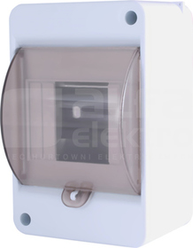 S4 (1x4) Z KLAPKĄ I LISTWĄ ZACISKOWĄ N+PE IP40 Rozdzielnica natynkowa