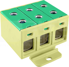 ZGX 50MM2 3x50 ŻÓŁTO - ZIELONA Złączka na szynę TH