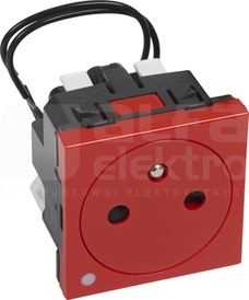 M45 2P+Z 16A 250VAC czerwony Gniazdo zacisk automatyczny