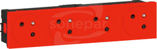 M45 4x2P+Z 16A 250VAC czerwony Gniazdo zacisk automatyczny