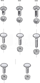 BTRCC6x12 INOX316L (100szt) Śruba z nakrętką
