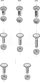 BTRCC6x12 INOX304L (100szt) Śruba z nakrętką