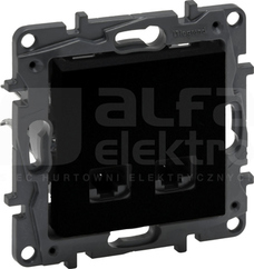 NILOE STEP 2xRJ45/KAT5E UTP czarny Gniazdo komputerowe