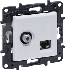 NILOE "F"+RJ45 kat.6 Gniazdo TV