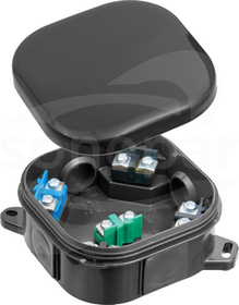 92x92 5x4mm2 IP54 czarny UV Puszka natynkowa hermetyczna