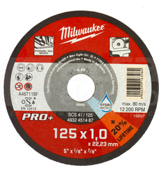 PRO+ 125x1 Tarcza do metalu płaska