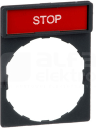 ZBY2304 BIALE STOP CZARNE RAMKA 30X40 Z ETYKIETA 8X27
