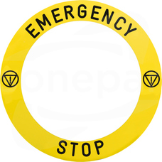 ZBY8L330 Żółta 90mm EMERGENCY STOP Okrągła etykieta
