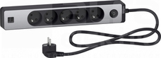ODACE 2xUSB 1,5m antracyt/szczotkowane aluminium Przedłużacz 5-gniazdowy z łącznikiem