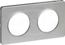 Odace S53P804 Podstawa aluminium aluminium Ramka 2-krotna