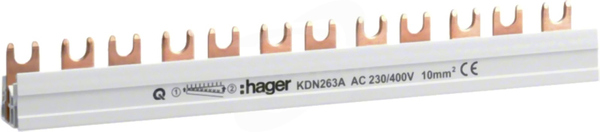 KDN263A 10mm2 12mod. Szyna grzebieniowa 2P