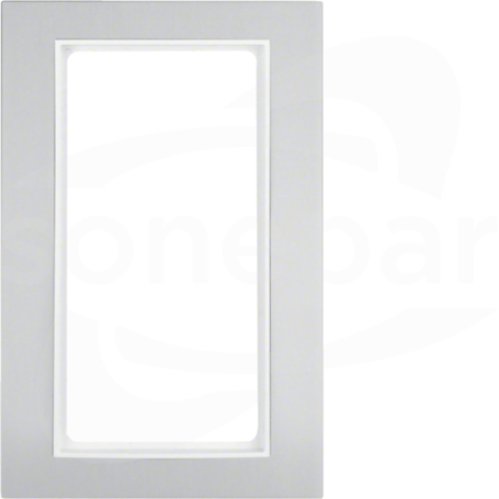 B.3 aluminium/biały Ramka z dużym wycięciem