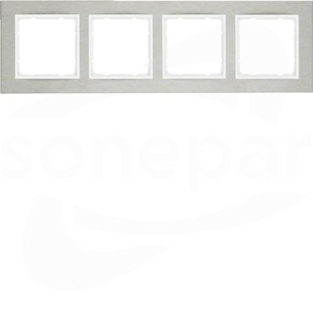 B.7 stal szlachetna/biały Ramka 4-krotna pozioma