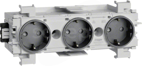 GS30019011 antracyt Gniazdo SCHUKO 3x front.