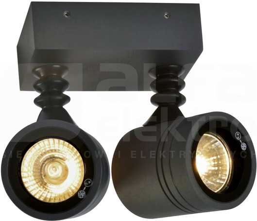 NEW MYRA WALL SPOT 2x50W GU10 antra.IP55 Oprawa ścienna