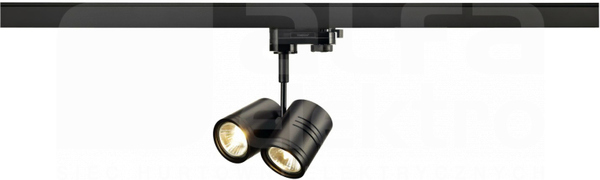 BIMA II 2x50W GU10 230V czarny Adapter na szynę