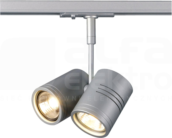BIMA II 2x50W GU10 230V srebrnoszary Reflektor na szynę