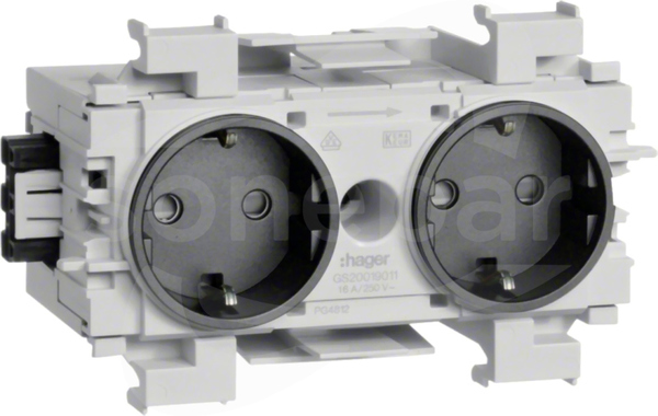 GS20019011 antracyt Gniazdo SCHUKO 2x front