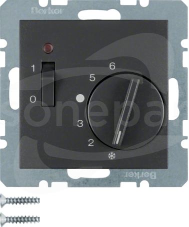 B.1/B.3/B.7 GLAS antracyt Regulator temp.pomieszczenia