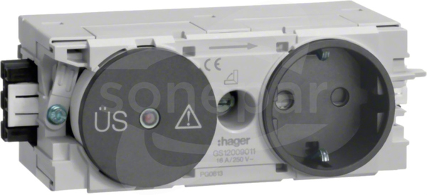 GS12009011 antracyt Gniazdo SCHUKO przepięc.C-PROFIL