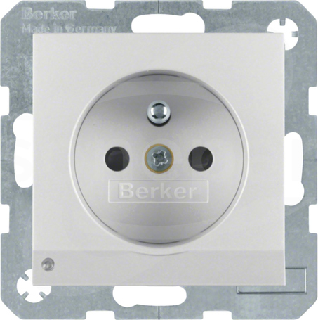 B.7 2P+Z aluminium mat Gniazdo sieciowe z podśw.orient.LED