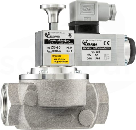 ZB-25 DN25 12V Pmax 0,25 bar zawór elektromagnetyczny