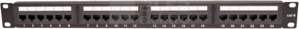 19cali UTP kat.6 1U 24xRJ45 Panel