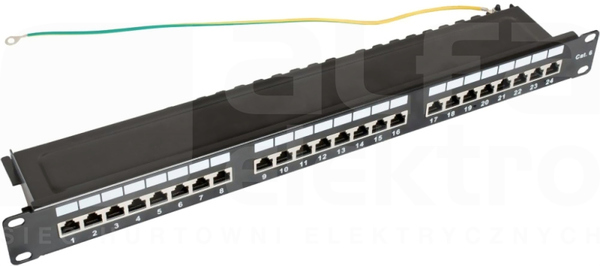 19cali FTP kat.6 1U 24xRJ45 z półką Panel