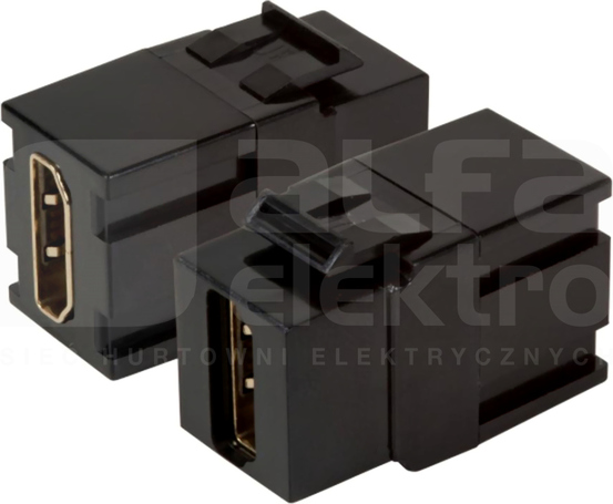 HDMI snap-in czarny Przelotka keystone