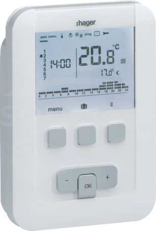 EK520 1P/5A 2x1.5V/LR6 Termostat elektroniczny