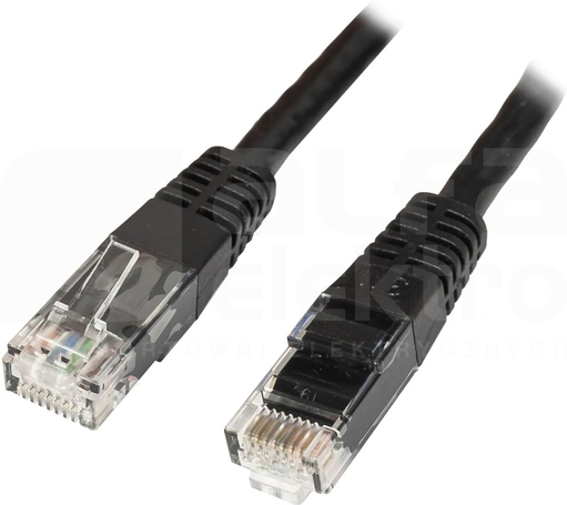 U/UTP kat.6 PVC CCA czarny 15m Patchcord miedziany