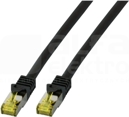 S/FTP kat.6A LSZH czarny 0,5m Patchcord miedziany