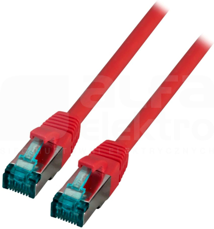 S/FTP kat.6A LSZH czerwony 1m Patchcord miedziany