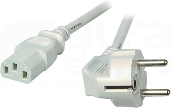 CEE7/7-C13 szary 3m Kabel zasilający