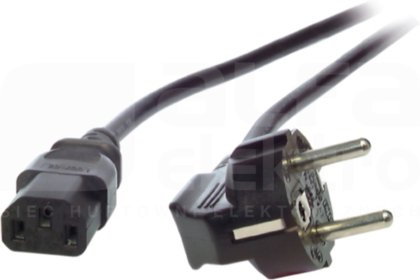 CEE7/7-C13 czarny 1m Kabel zasilający