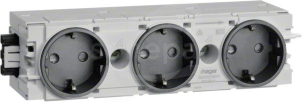 GS30009011 antracyt Gniazdo SCHUKO 3x C-PROFIL