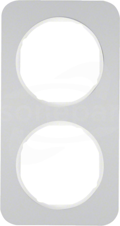 R.1 aluminium/biały Ramka 2-krotna
