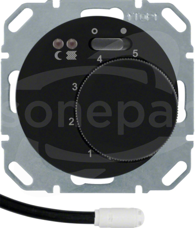 R.1/R.3 czarny połysk Regulator temp.podłogowej
